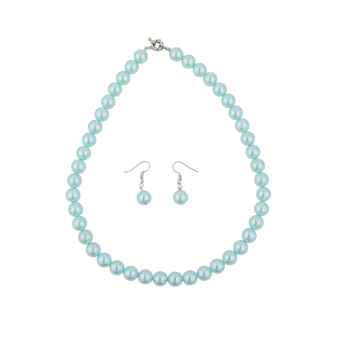 Powder Blue Pearls Necklace Set