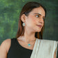 Turquoise Filigree Silver Pendant Earrings Set