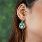Turquoise Filigree Silver Pendant Earrings Set