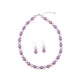 Pink And Wine Pearl Necklace Set