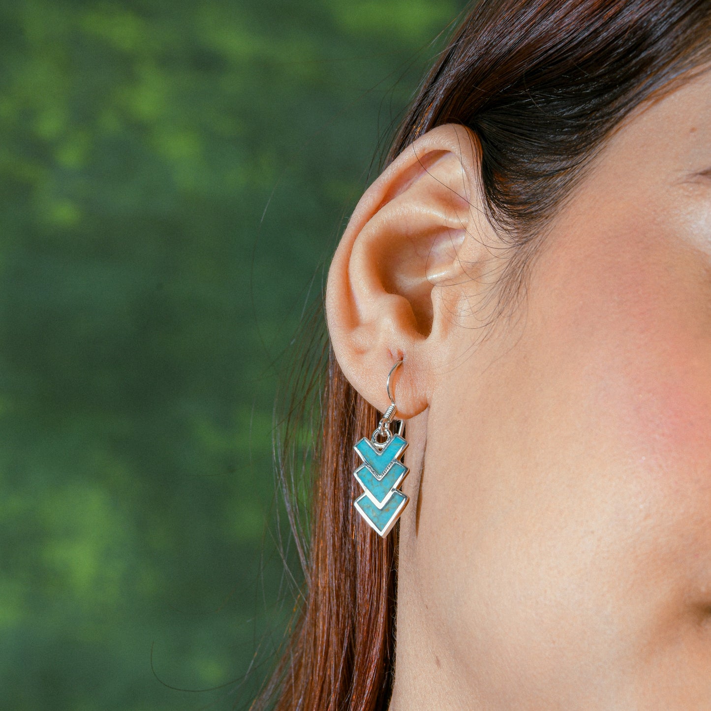 Cupid Arrow Turquoise Silver Necklace Set