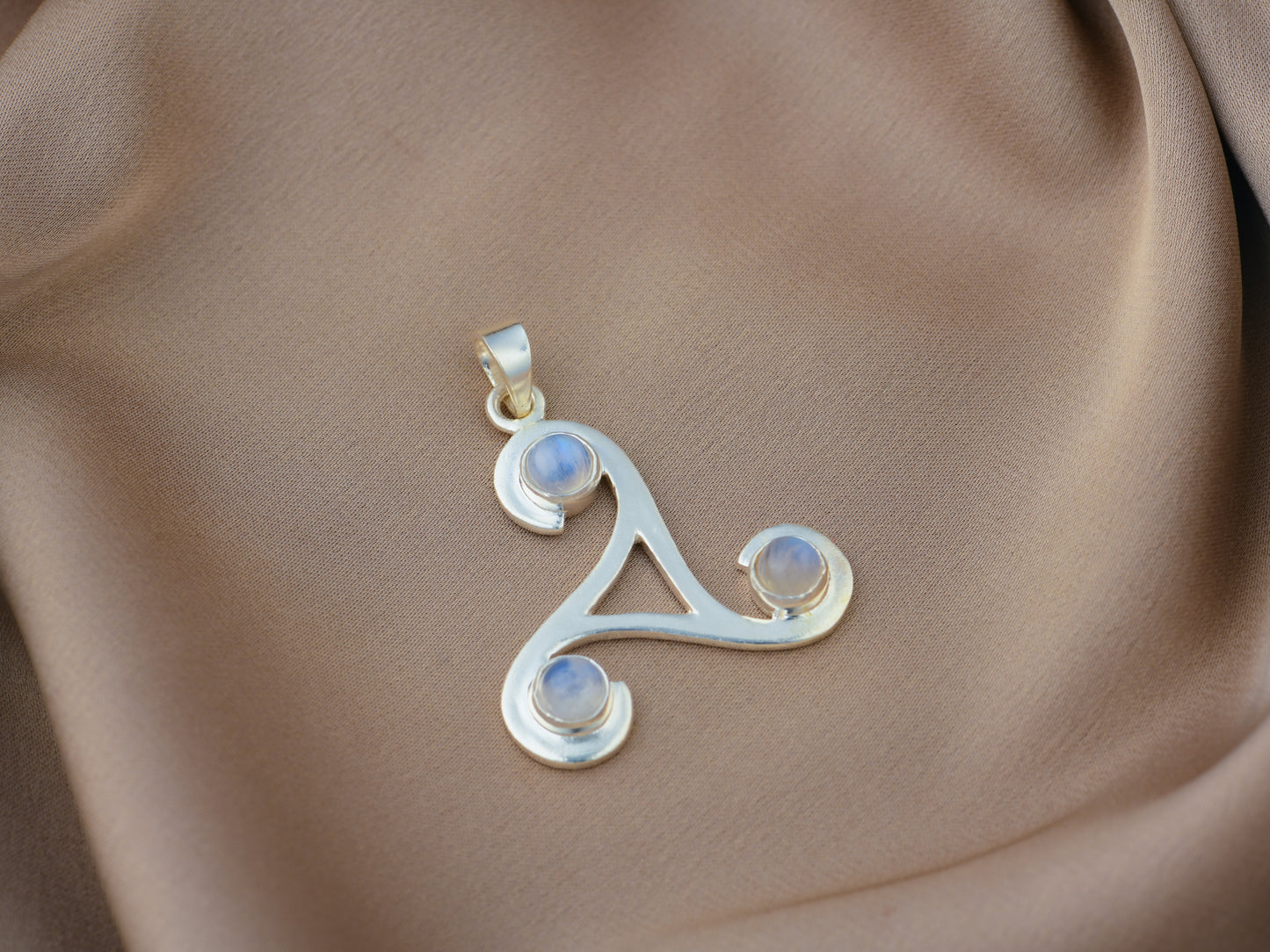 Triskeles Moonstone Silver Pendant