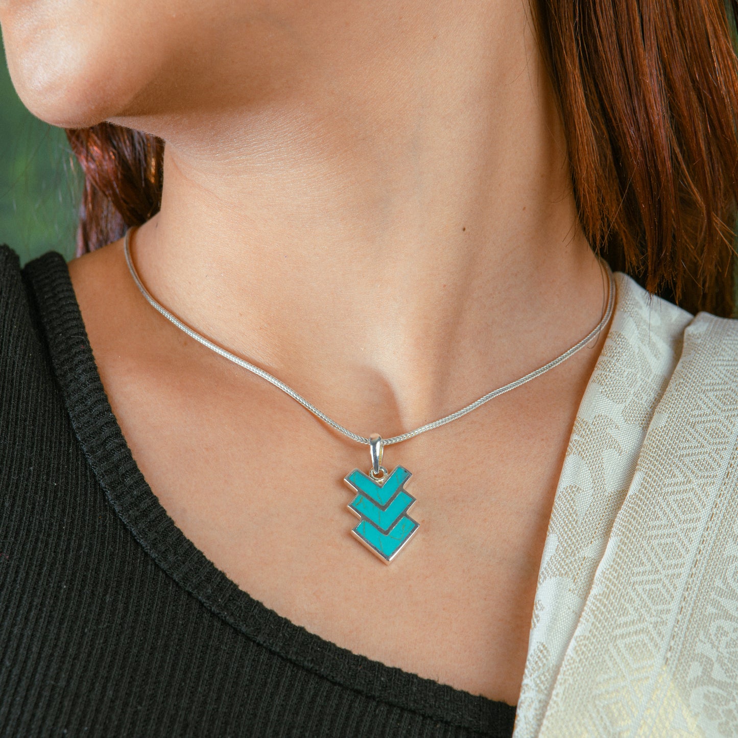 Cupid Arrow Turquoise Silver Pendant