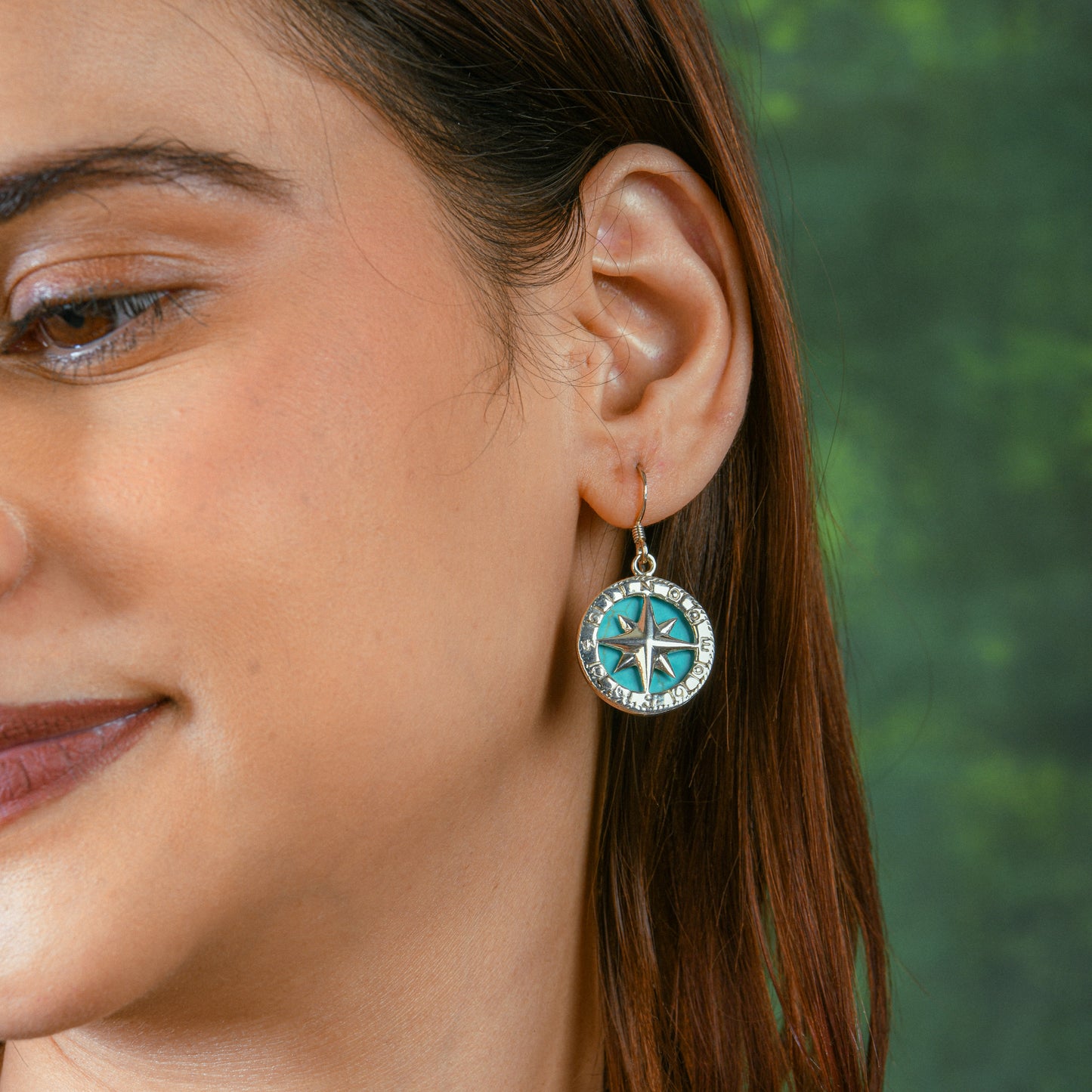Turquoise Silver Compass Set