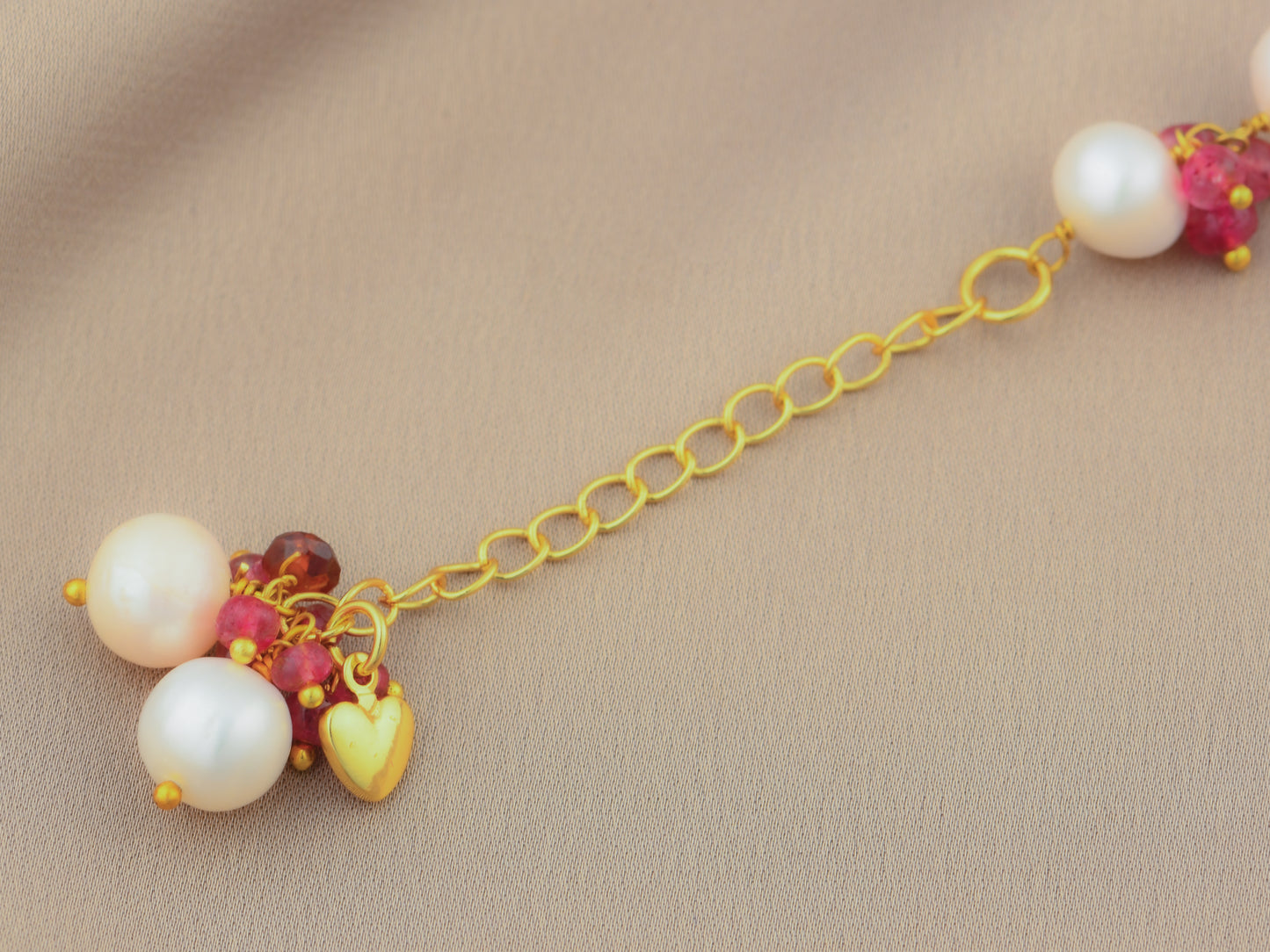 Pearl Strawberry Quartz Bracelet