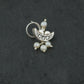 Kundan Crescent Moon Silver Nose pin