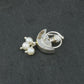 Kundan Crescent Moon Silver Nose pin