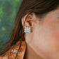 Premium Freshwater Pearls And Silver(Rhodium Plated) Square Studs