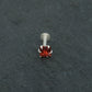 Natural Garnet Square Silver Nose Pin