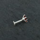 Natural Garnet Square Silver Nose Pin