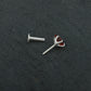 Natural Garnet Square Silver Nose Pin