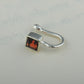 Natural Garnet Square Silver Nose Pin