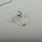Natural Garnet Square Silver Nose Pin