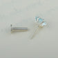 Natural Blue Topaz Square Silver Nose Pin