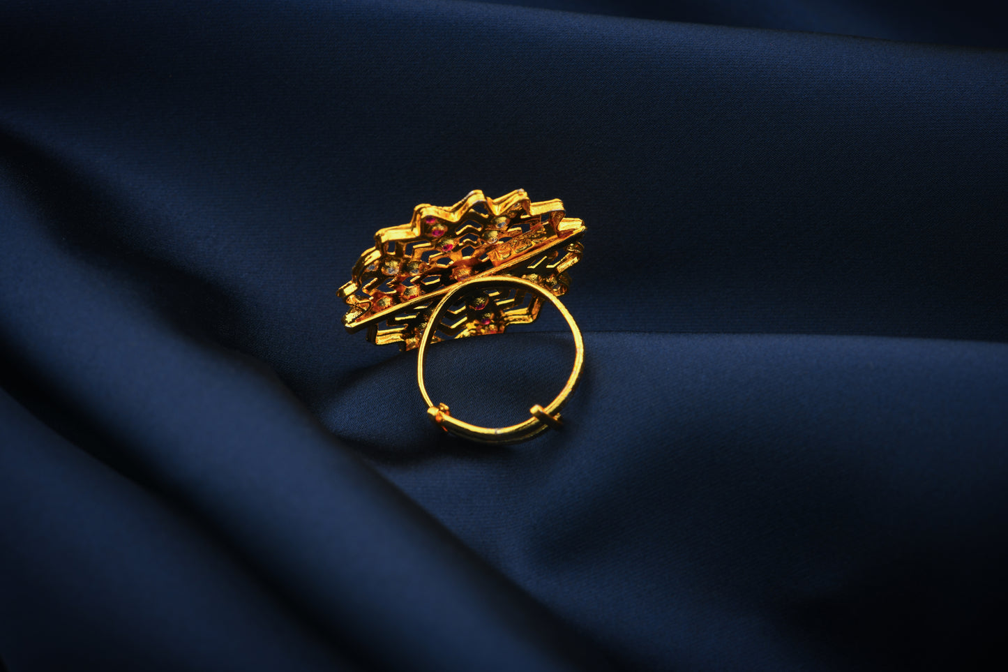 Gulbahar Purani Dilli Gold Plated Silver Ring