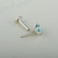 Natural Apatite Silver Nose Pin