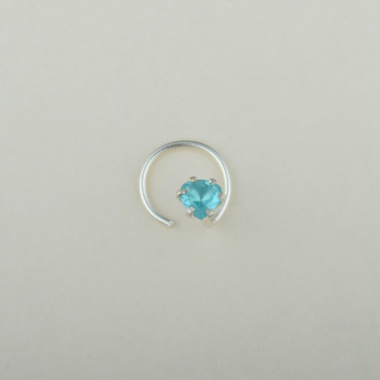 Natural Apatite Silver Nose Pin