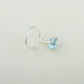 Natural Blue Topaz Square Silver Nose Pin
