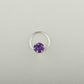 Natural Amethyst Silver Nose pin
