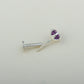Natural Amethyst Silver Nose pin