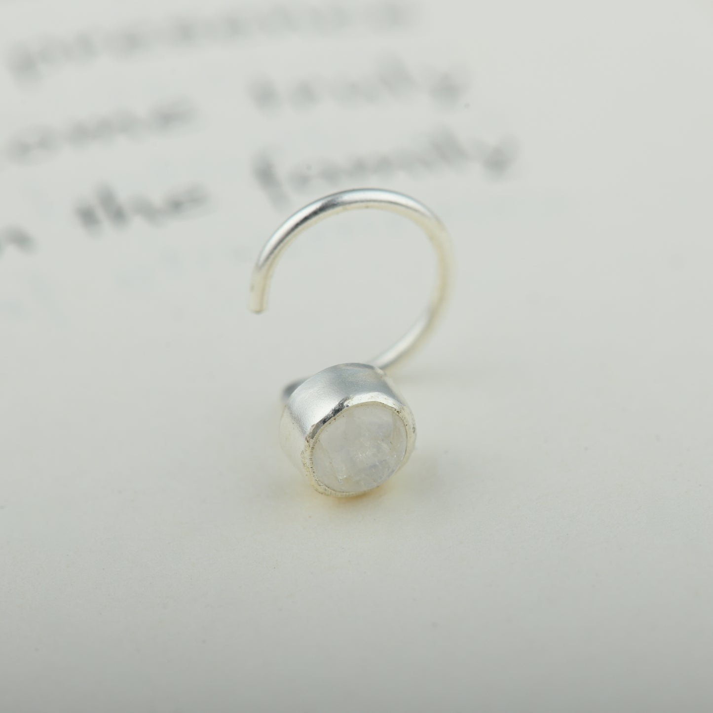 Natural Moonstone Nose Pin
