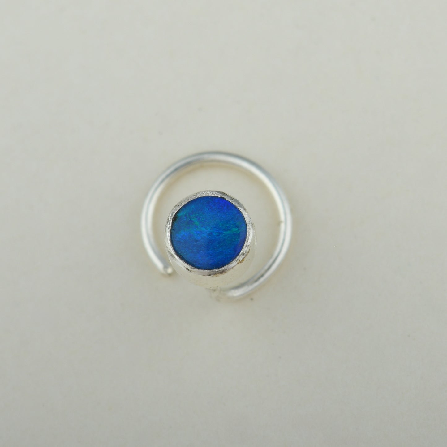 Natural Australian Opal Silver Nose Pin
