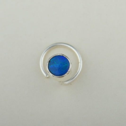 Natural Australian Opal Silver Nose Pin