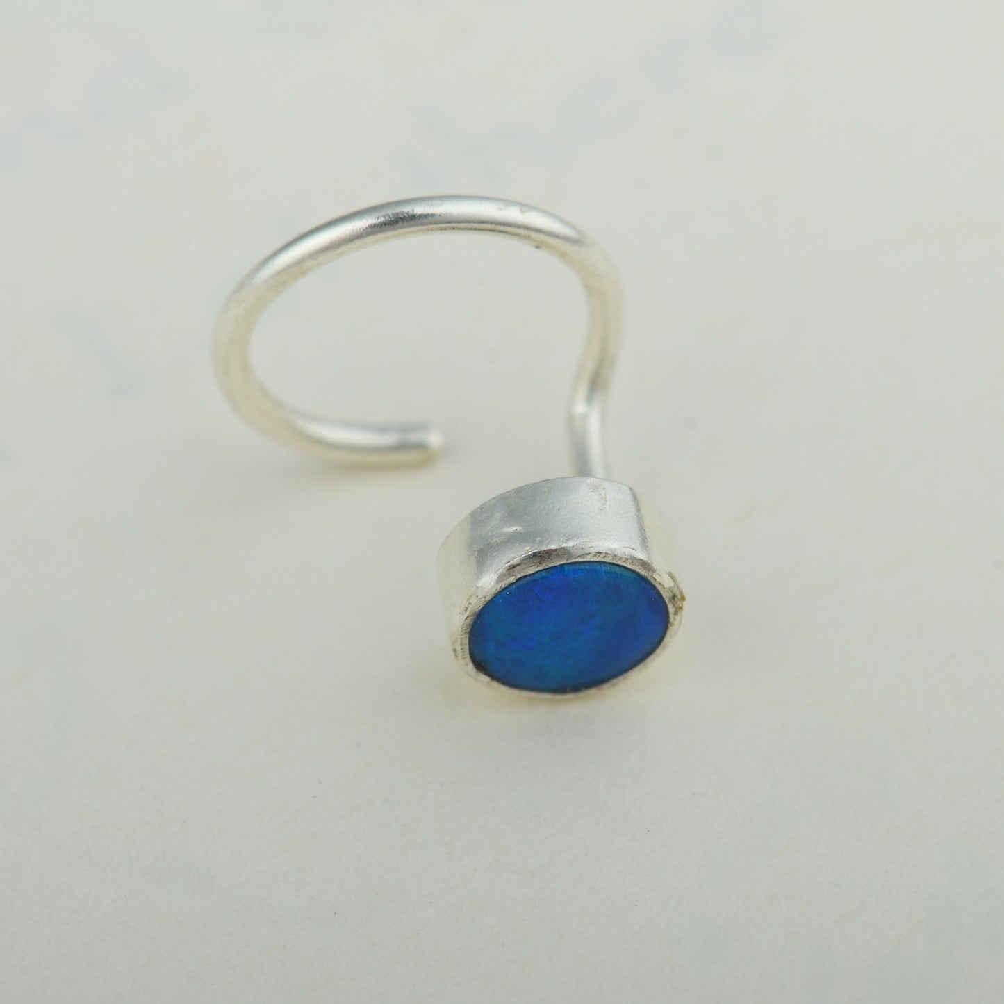 Natural Australian Opal Silver Nose Pin