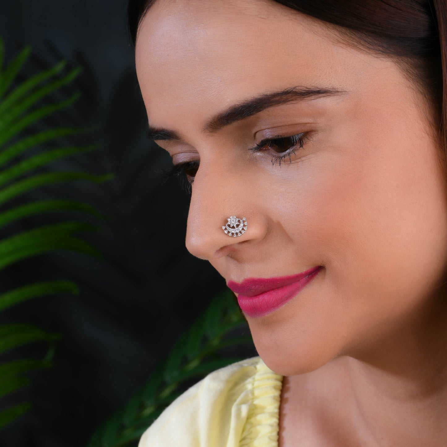 Sky Vision CZ silver Nose Pin