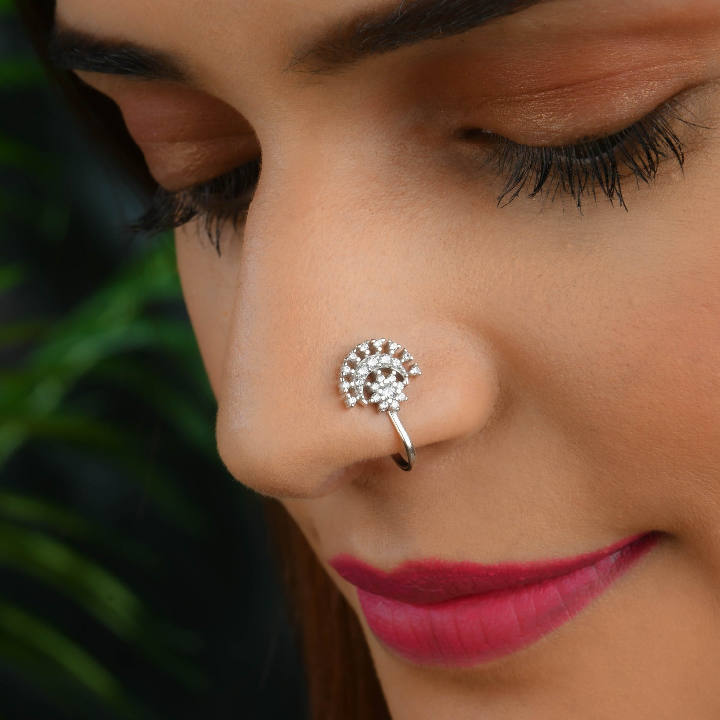 Sky Vision CZ silver Nose Pin