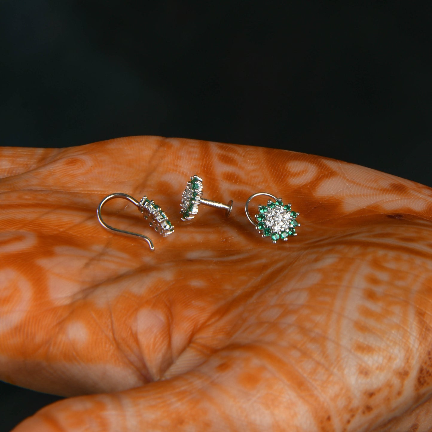 Rain Forest CZ Silver Nose Pin