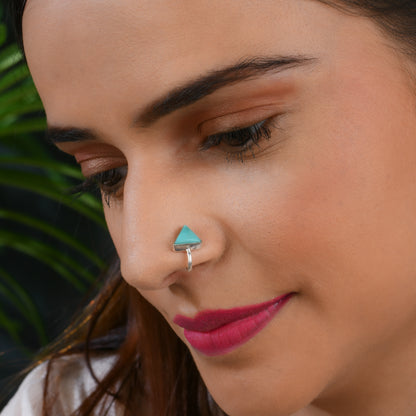 Natural Turquoise Nose Pin