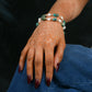 Turquoise Tumbles And Pearl Double Line Bracelet