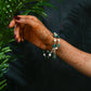 Turquoise Tumbles And Pearl Double Line Bracelet