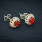 Carnelian And Zircon Silver Studs