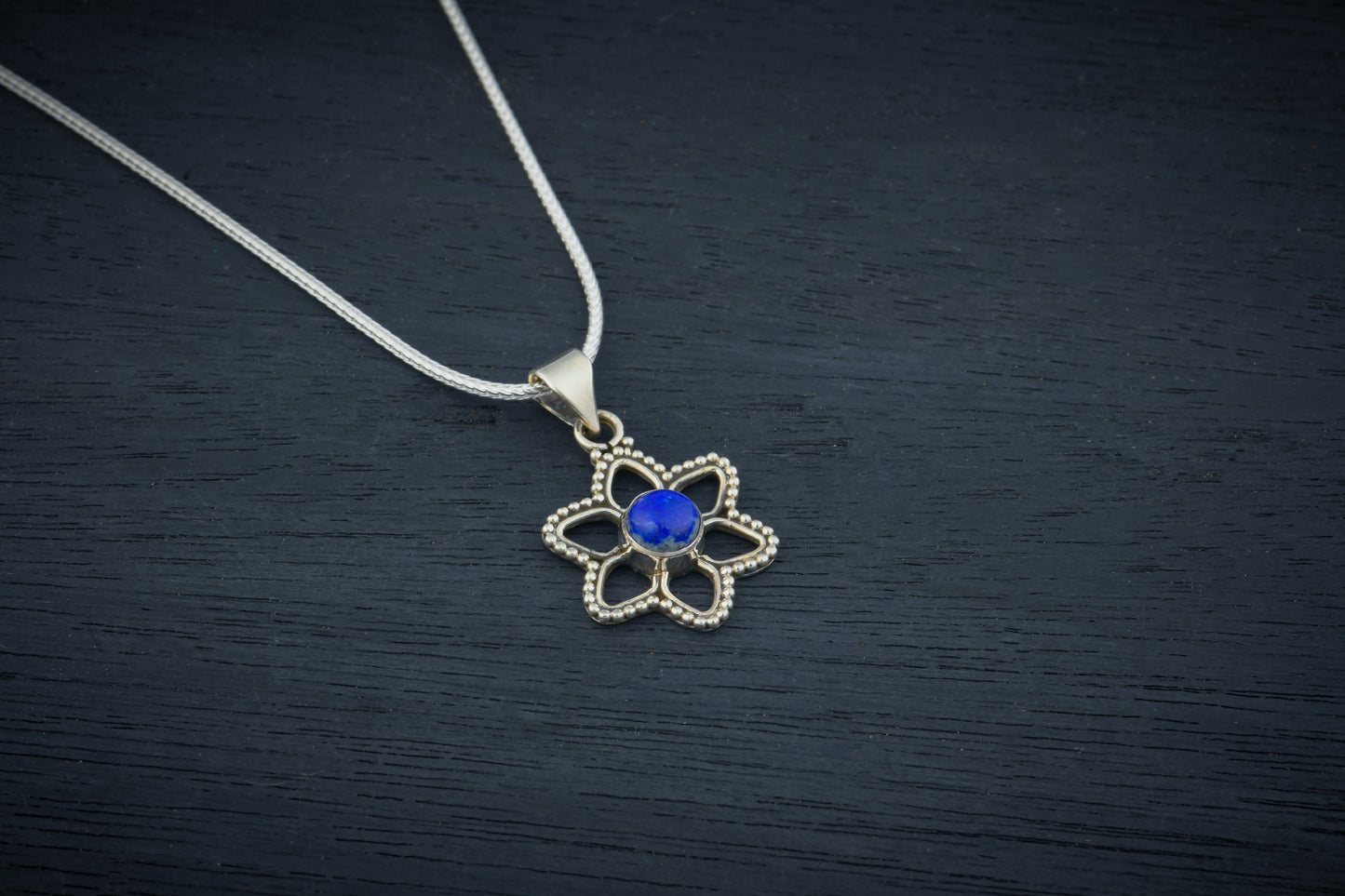 Lapis Lazuli Flower Pendant