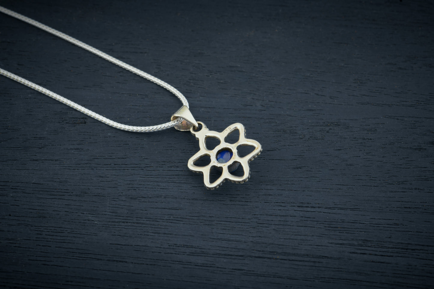 Lapis Lazuli Flower Pendant