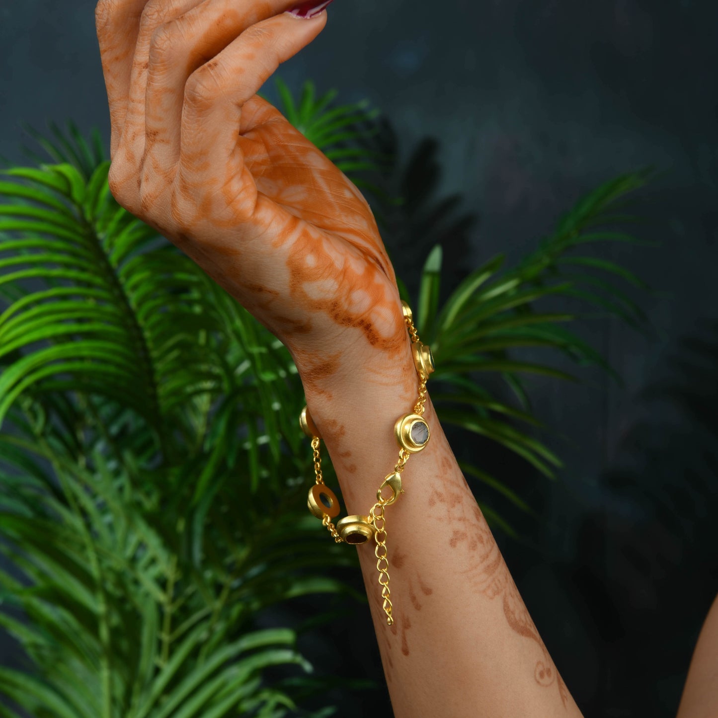 Raw Radiance Natural Uncut Semiprecious Stones Bracelet