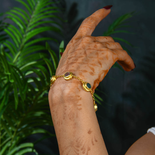 Raw Radiance Natural Uncut Semiprecious Stones Bracelet