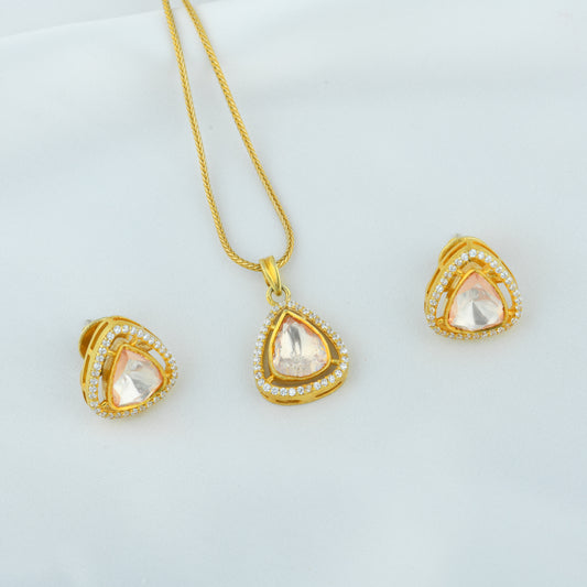 Kundan Gold Plated Silver Minimal Set