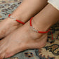 Red Thread Silver Infinity Anklet