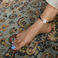 Black Thread Flower Of Life 925 Silver Anklet