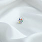 Rainbow CZ Silver Nose Pin