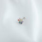 Rainbow CZ Silver Nose Pin