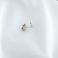 Rainbow CZ Silver Nose Pin