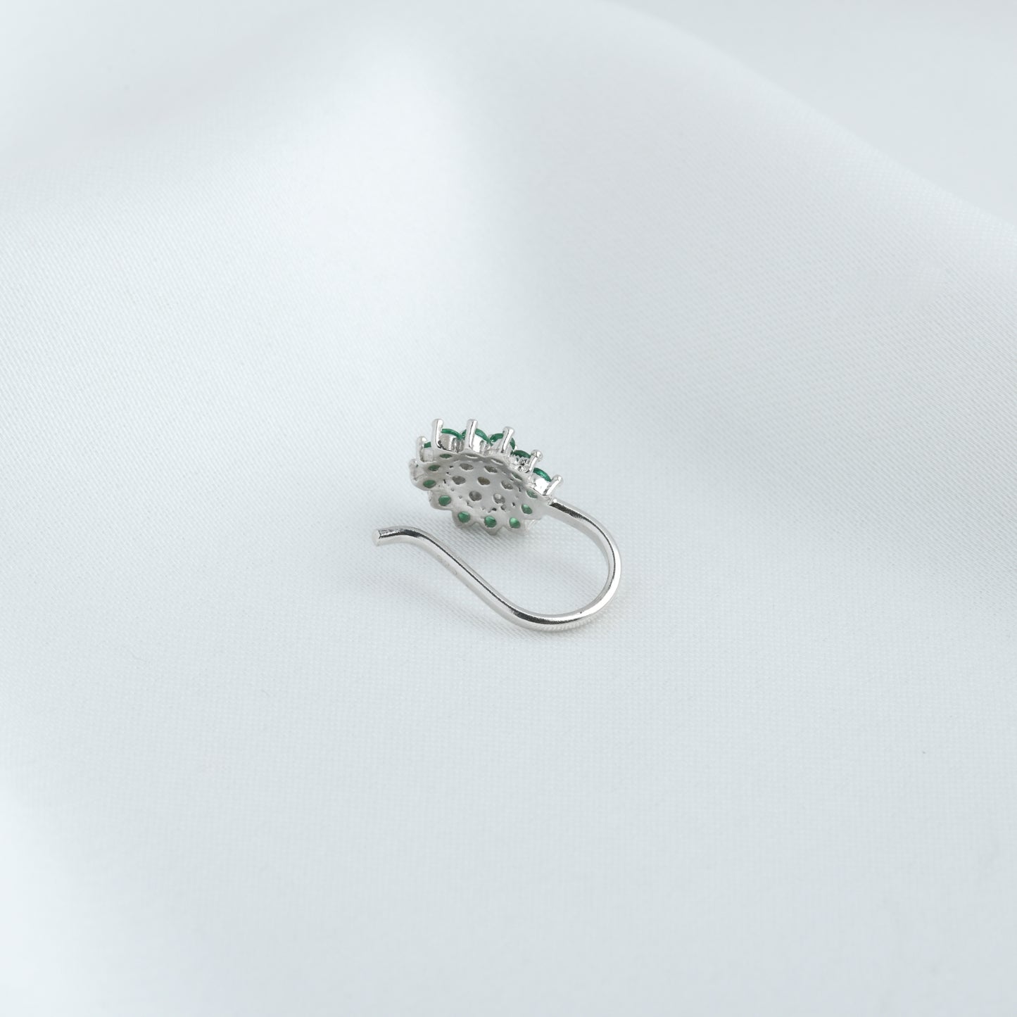 Rain Forest CZ Silver Nose Pin