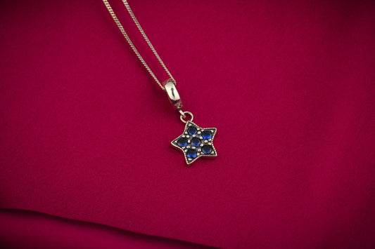 Blue Star Silver Pendant Necklace