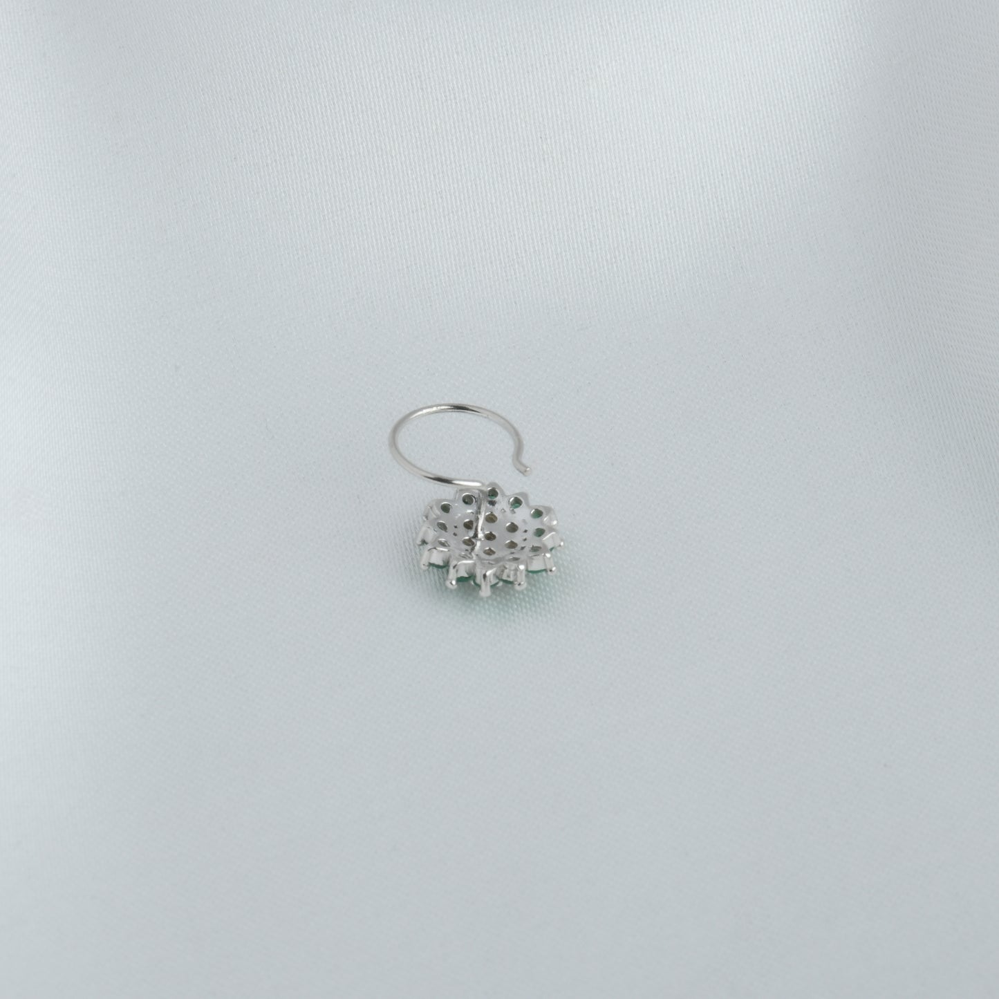 Rain Forest CZ Silver Nose Pin