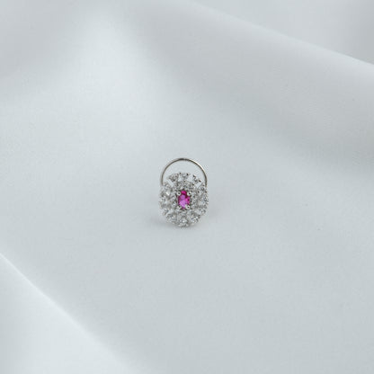 Rose Radiance Silver Nose Pin