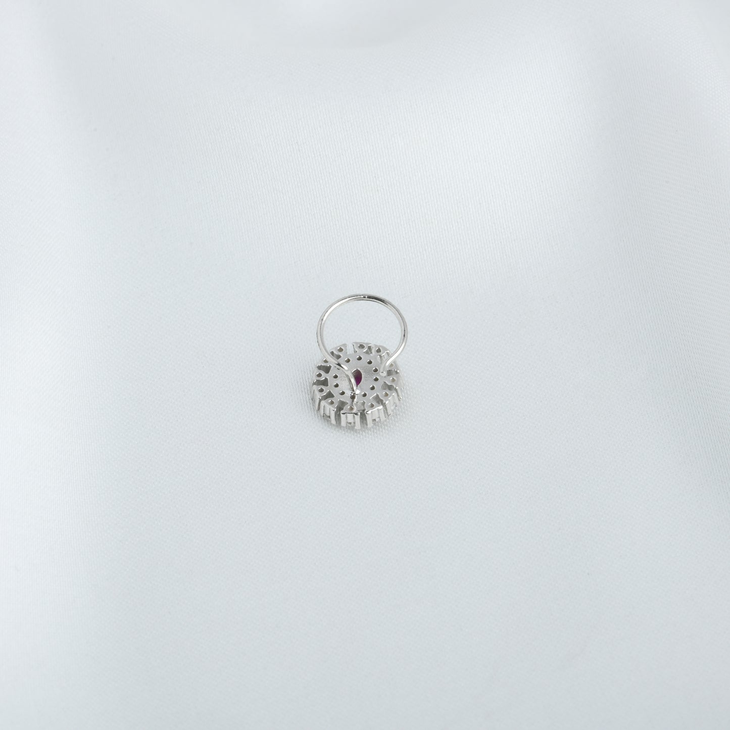 Rose Radiance Silver Nose Pin
